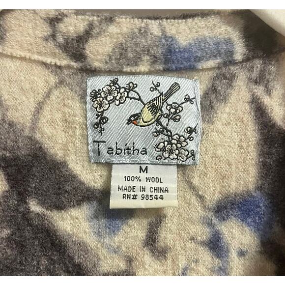 Anthropologie ‘Bud, Blossom and Blue Cardigan’ by Tabitha 100% Wool Women's sz M - Picture 4 of 8